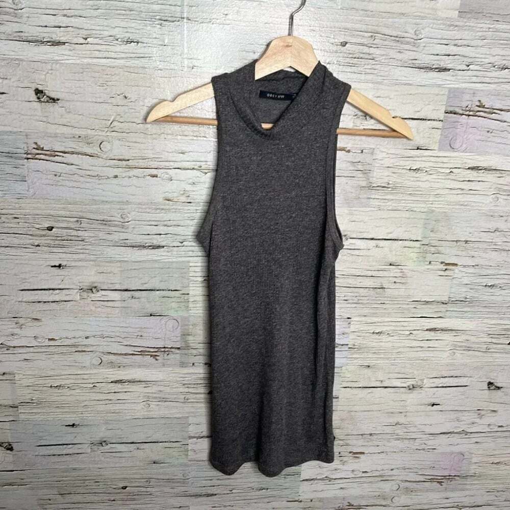 Obey gray cowlneck top sleeveless size small